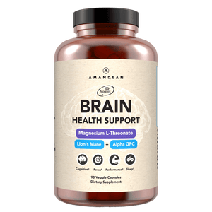 Brain Health Supplement (90 Veggie Capsules) Amandean