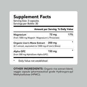 Brain Health Supplement (90 Veggie Capsules)