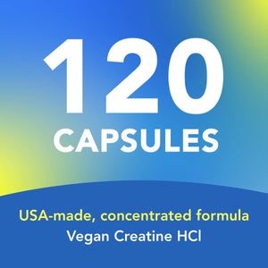 American-Made Creatine HCl (120 Veggie Capsules) Creatine HCl Amandean