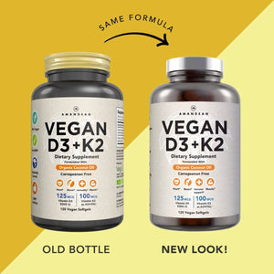 Vegan Vitamin D3 + K2 (120 Softgels) Amandean