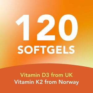 Vegan Vitamin D3 + K2 (120 Softgels) Amandean