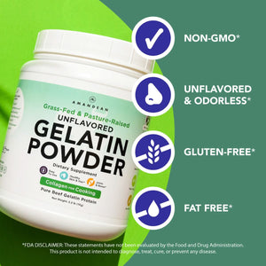 Premium Grass-Fed Gelatin Powder (1kg) Gelatin Amandean