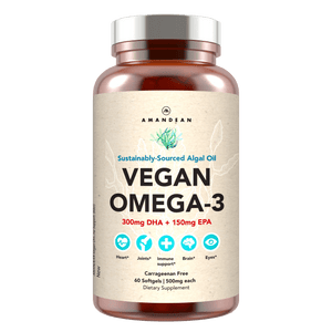 Vegan Omega-3 (DHA + EPA) 500mg Capsules Amandean 60 count