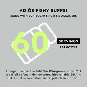 Vegan Omega-3 (DHA + EPA) 500mg Capsules Amandean 120 count