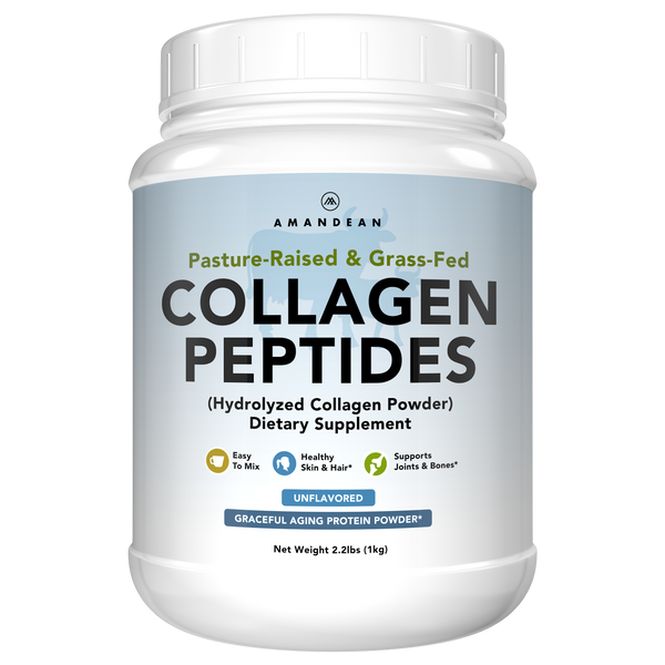 Amandean XL Grass-Fed, Pasture-Raised Collagen Peptides for Graceful Aging, Skin, Hair, Nails, Joints, Bones, Tendons, Flexibility, Lean Muscle, and a Healthy Metabolism.