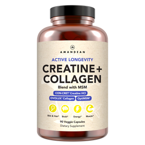 AMANDEAN Creatine and Collagen + MSM Capsules - CON-CRET HCl, OVOLUX Eggshell Collagen and OptiMSM