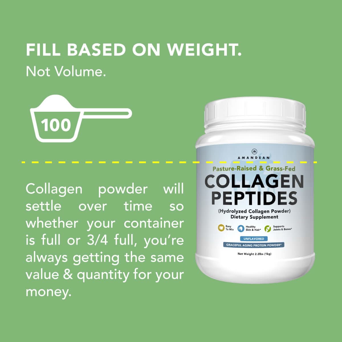 Premium Grass Fed Collagen Peptides (1kg) Collagen Amandean 