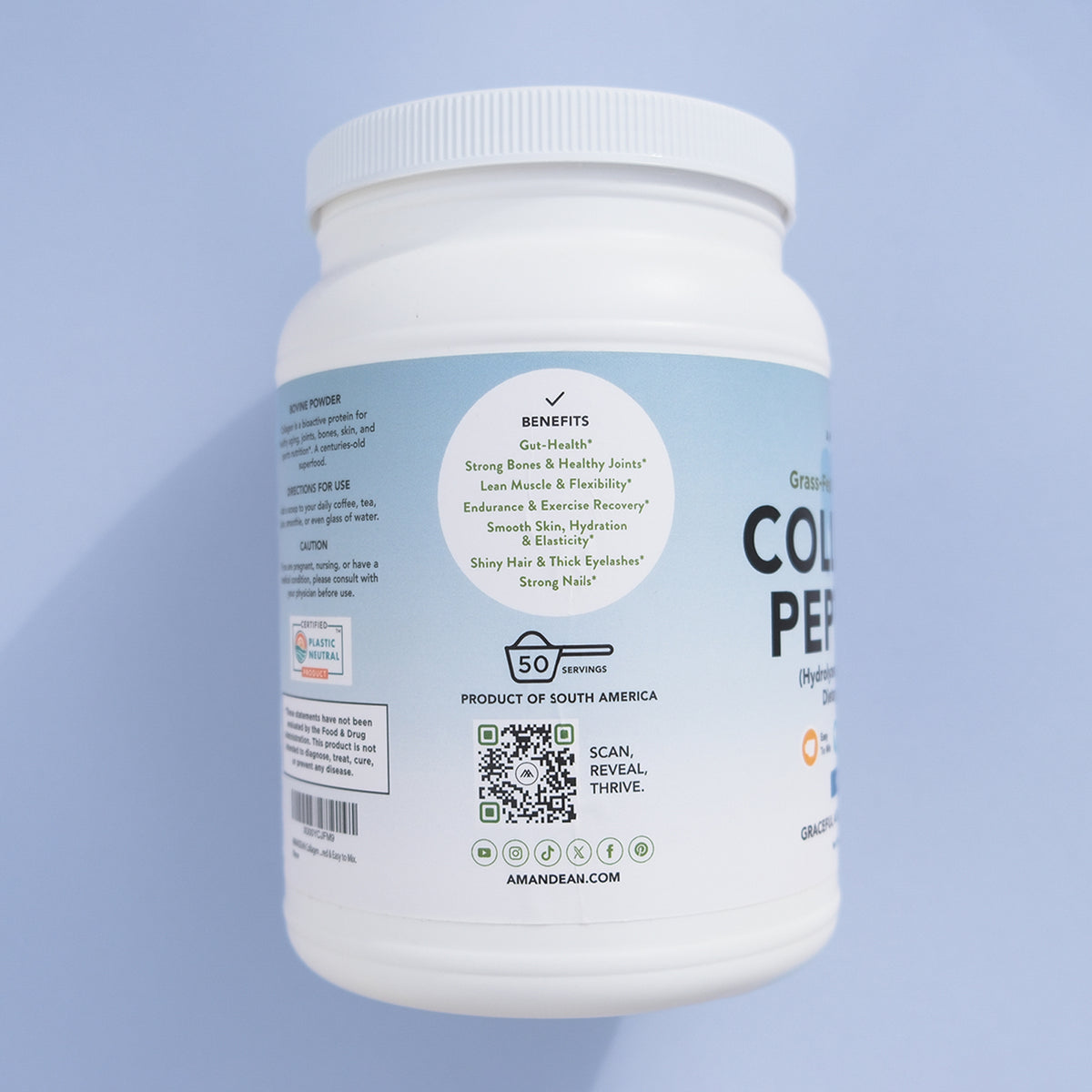 Collagen Peptides Powder, 500g - Grass-Fed, Type I &amp; III