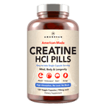 American-Made Creatine HCl (120 Veggie Capsules) Creatine HCl Amandean 