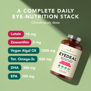 AMANDEAN EYEDEAL® Eye Vitamins with Lutein & Zeaxanthin + Vegan Algal Omega-3