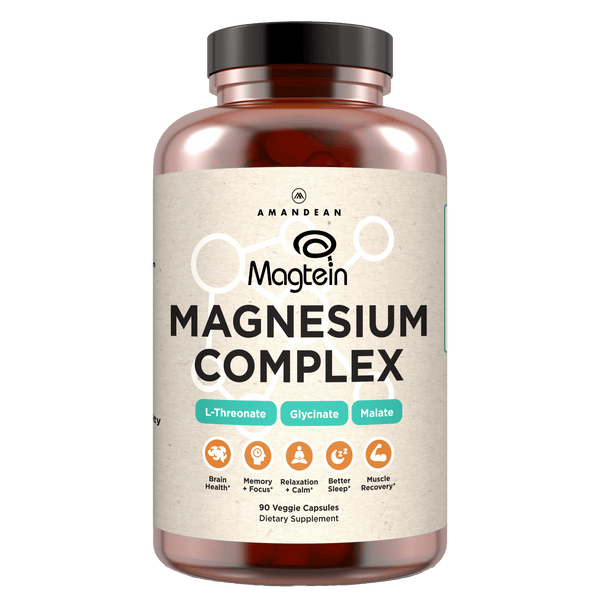 Magnesium L-Threonate Complex With Magtein (90 Veggie Capsules) Magnesium Amandean 