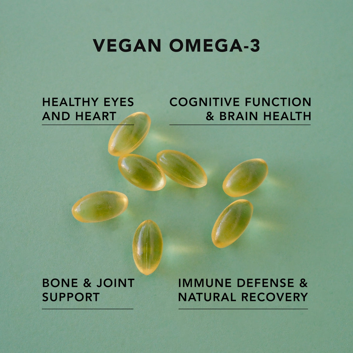 Vegan Omega-3 (DHA + EPA) 500mg Capsules Amandean 120 count, 60 count