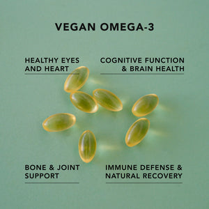 Vegan Omega-3 (DHA + EPA) 500mg Capsules Amandean 120 count, 60 count