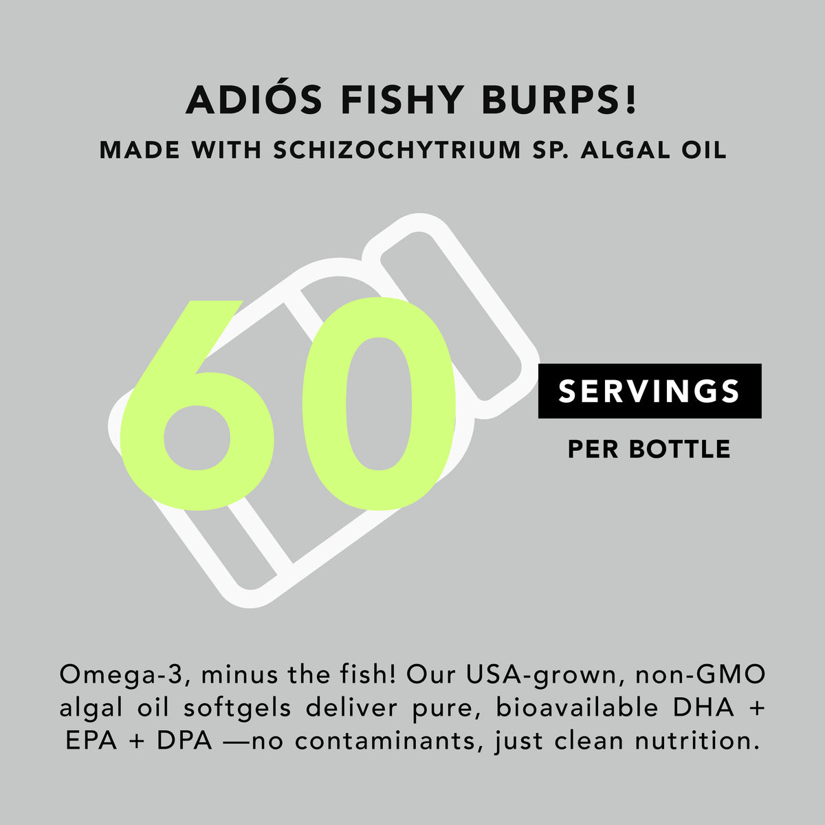 Vegan Omega-3 (DHA + EPA) 500mg Capsules Amandean 120 count