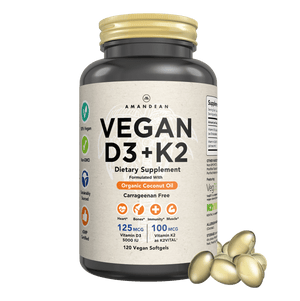 Vegan Vitamin D3 + K2 (120 Softgels) Amandean 