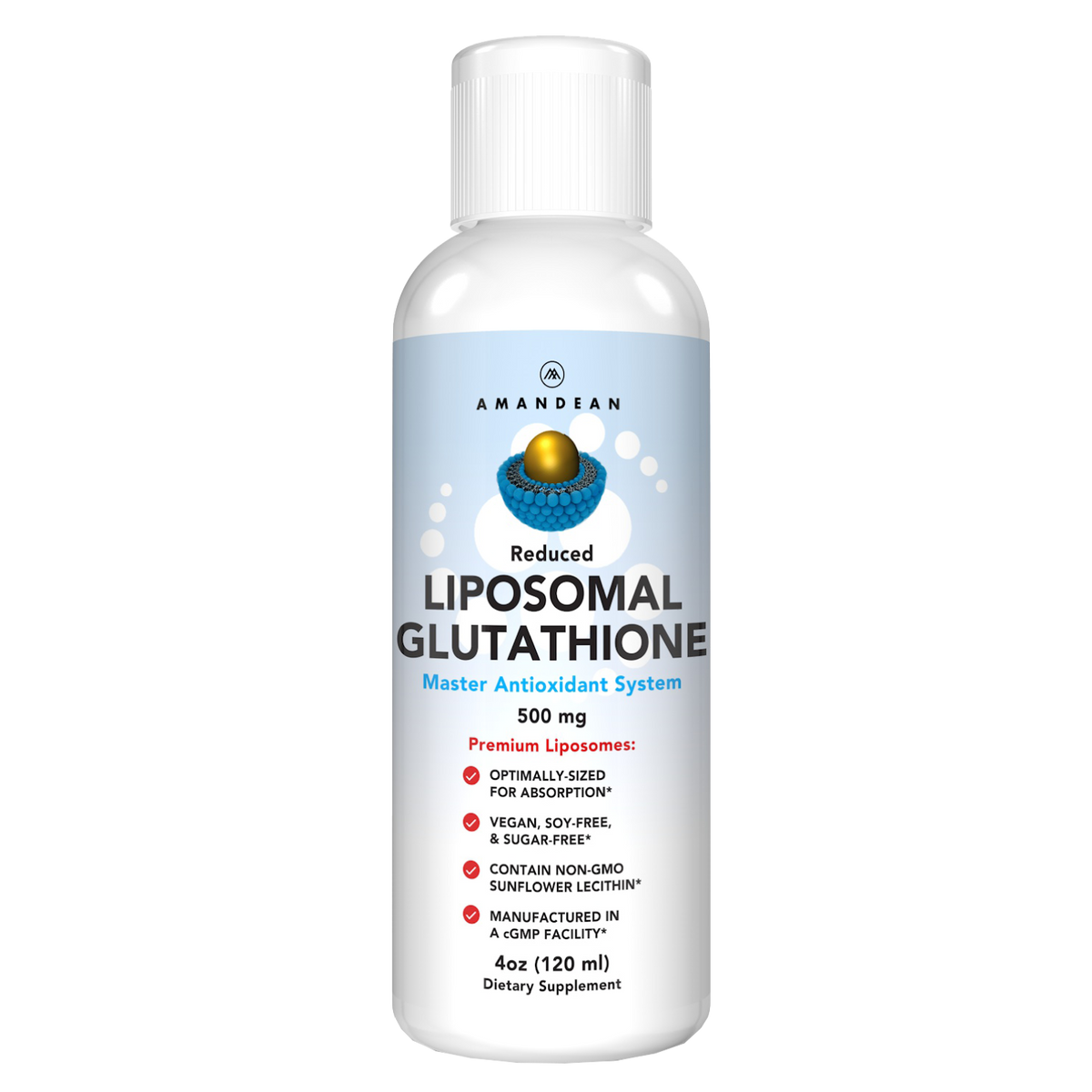 Premium Reduced Liposomal Glutathione (4oz) - The Body's Master Antioxidant Amandean